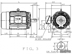 AEEFF3-18.5KW-4P-180M 東元電機(jī)安裝圖紙